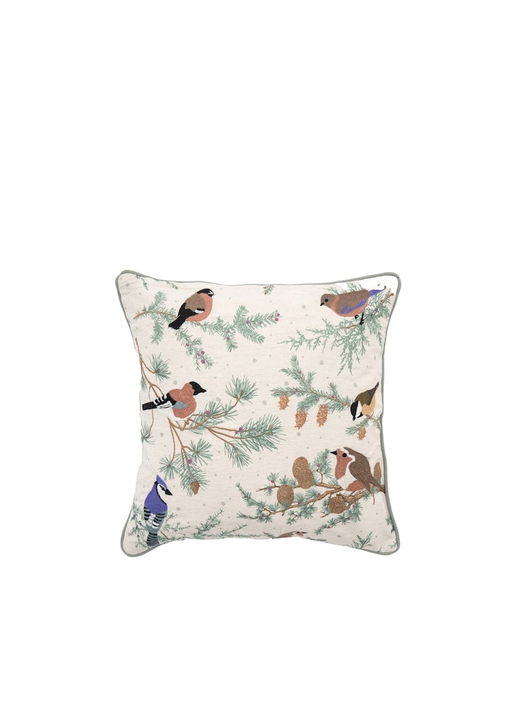 Gallery Home Green Christmas Birds Cushion Cover 45x45cm - Image 2 of 4