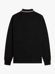 Fred Perry Black Long Sleeve Twin Tipped Polo Shirt - Image 5 of 5