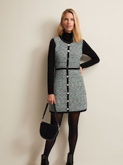 Phase Eight Black Knitted Patsy Shift Mini Dress - Image 3 of 6