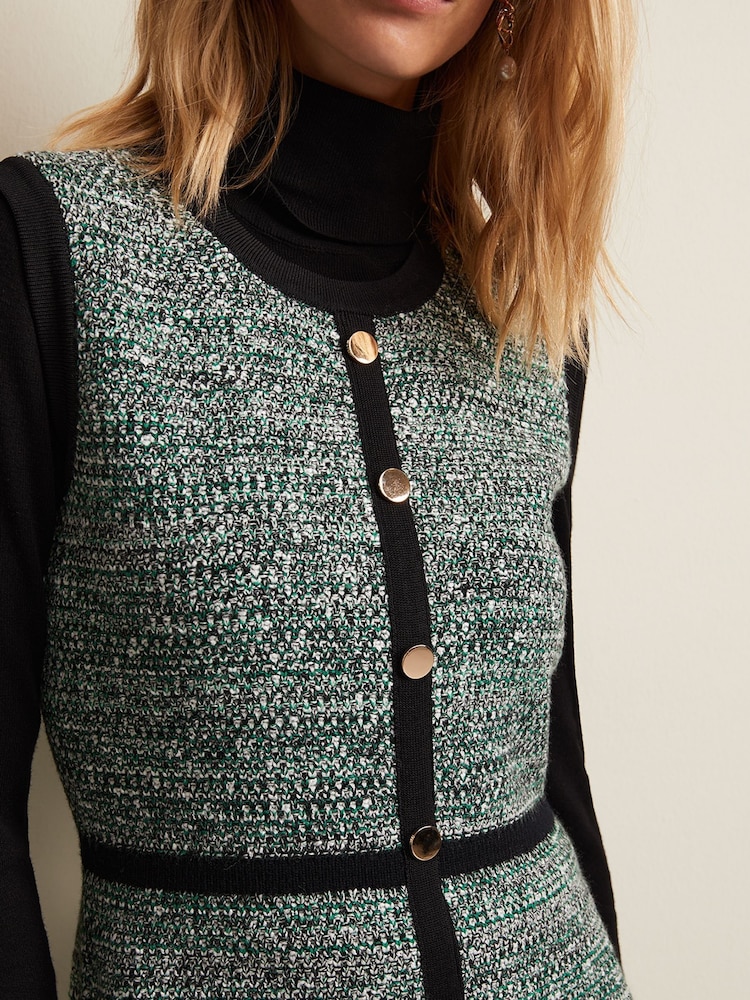 Phase Eight Black Knitted Patsy Shift Mini Dress - Image 6 of 6