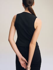 Black Tailored Stretch Waistcoat - Image 2 of 5