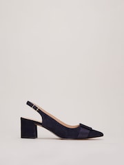 Phase Eight Blue Suede Slingback Heels - Image 1 of 7