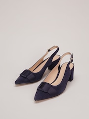 Phase Eight Blue Suede Slingback Heels - Image 2 of 7