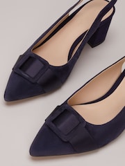 Phase Eight Blue Suede Slingback Heels - Image 3 of 7