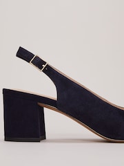 Phase Eight Blue Suede Slingback Heels - Image 4 of 7