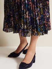 Phase Eight Blue Suede Slingback Heels - Image 6 of 7