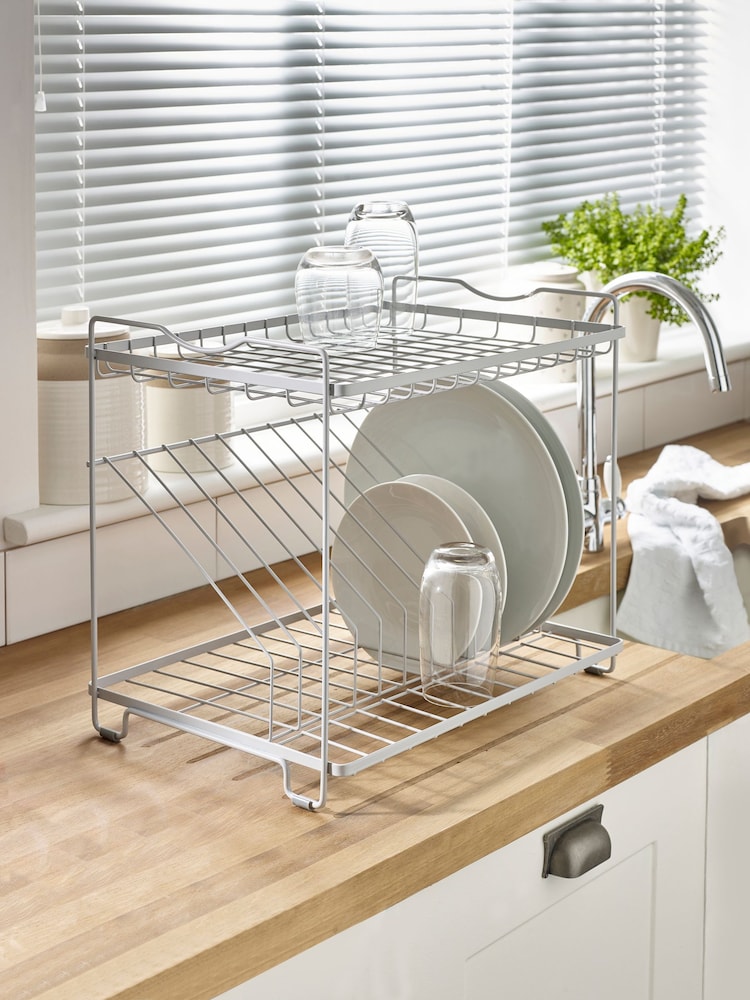 Grey Double Tier Dish Drainer Buy Grey Malvern Tier Dish Drainer
