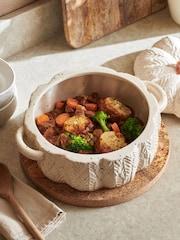 Natural Speckle Glaze Pumpkin Casserole Dish - Image 1 of 6