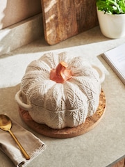 Natural Speckle Glaze Pumpkin Casserole Dish - Image 2 of 6