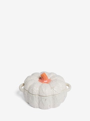 Natural Speckle Glaze Pumpkin Casserole Dish - Image 5 of 6