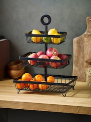 Black Bronx 3 Tier Fruit Basket - Image 1 of 4