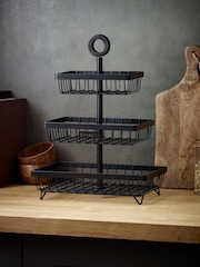 Black Bronx 3 Tier Fruit Basket - Image 2 of 4