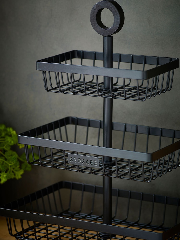 Black Bronx 3 Tier Fruit Basket - Image 3 of 4