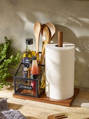 Black Bronx Kitchen Roll Holder And Utensil Pot - Image 1 of 4