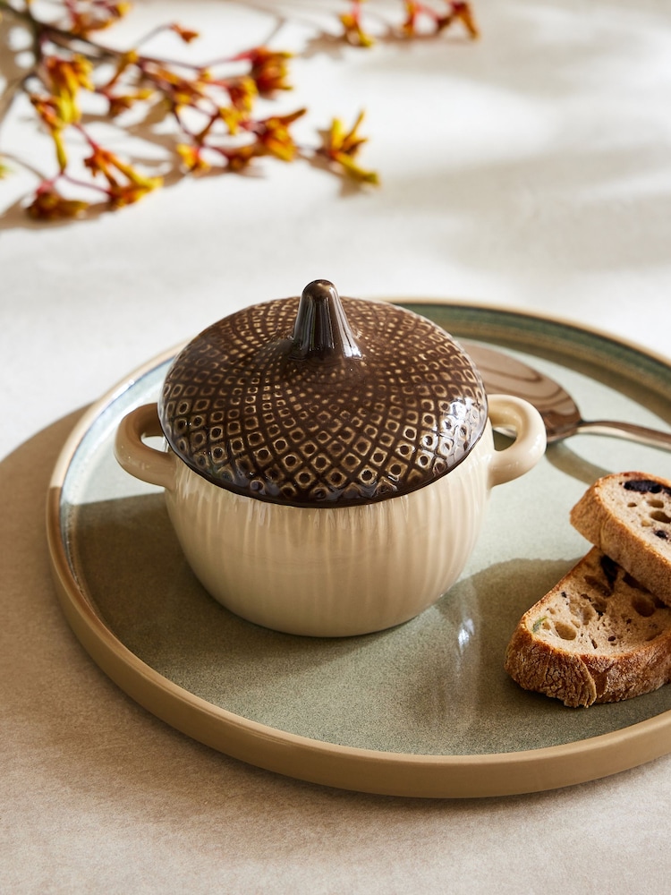 Natural Acorn Nibble Bowl With Lid - Image 1 of 4