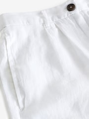 White 100% Linen City Knee Length Shorts - Image 6 of 7