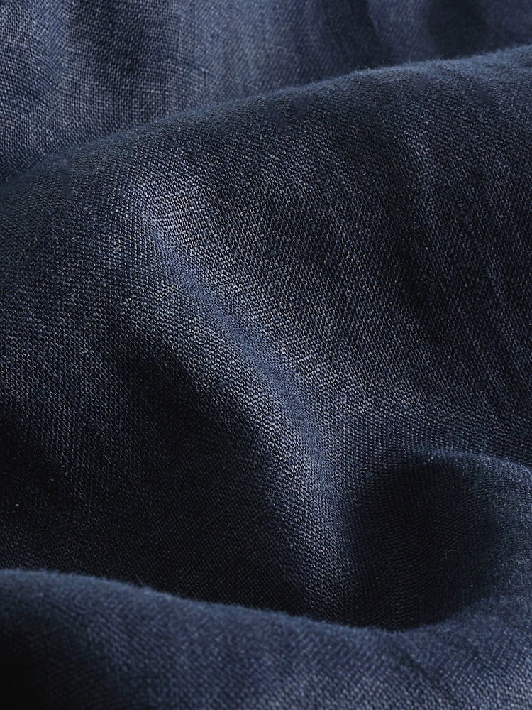 Navy 100% Linen City Knee Length Shorts - Image 7 of 7 Navy 100% Linen City Knee Length Shorts - Image 7 of 7