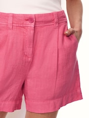 Pink Linen Blend Boy Shorts - Image 3 of 5