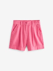 Pink Linen Blend Boy Shorts - Image 4 of 5