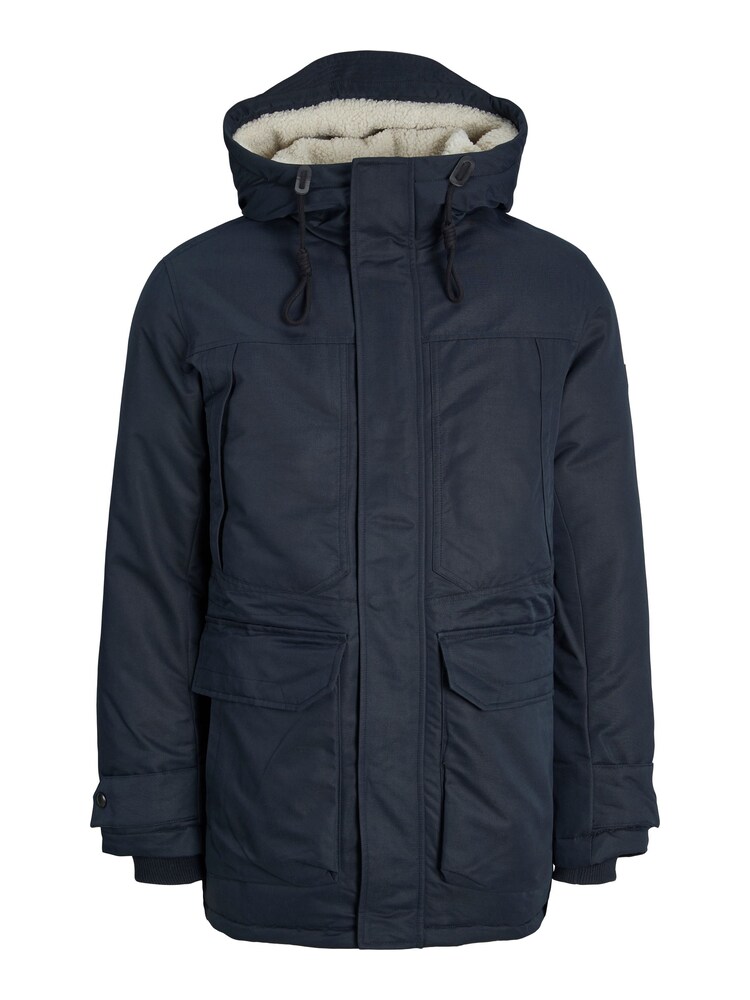 JACK & JONES Blue Borg Lined Parka Coat - Image 5 of 5 JACK & JONES Blue Borg Lined Parka Coat - Image 5 of 5