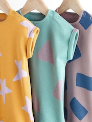 Večbarvni abstraktni - dojenček Jersey 100% Cotton haljica za igranje 3 komplet - Slika 3 iz 7