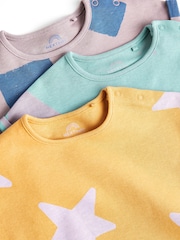 Večbarvni abstraktni - dojenček Jersey 100% Cotton haljica za igranje 3 komplet - Slika 4 iz 7