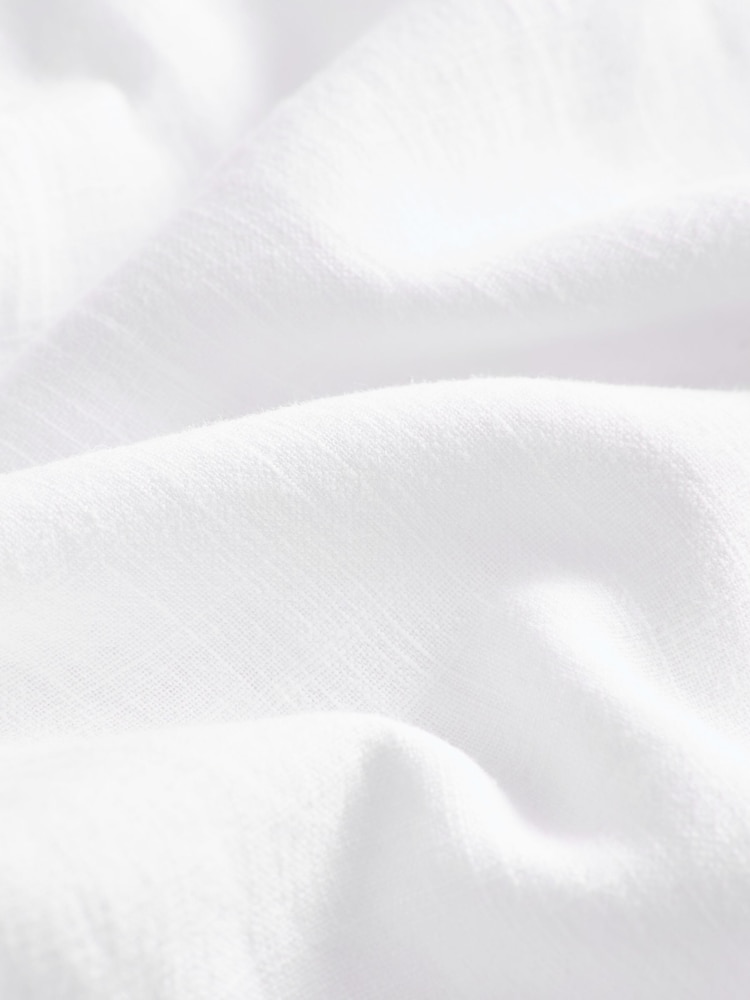 White Linen Blend Knee Length Shorts - Image 5 of 5 White Linen Blend Knee Length Shorts - Image 5 of 5