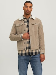 Kurtka sztruksowa JACK & JONES typu trucker ze sztucznym kożuszkiem - Image 1 of 6