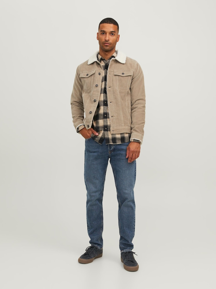 Kurtka sztruksowa JACK & JONES typu trucker ze sztucznym kożuszkiem - Image 3 of 6