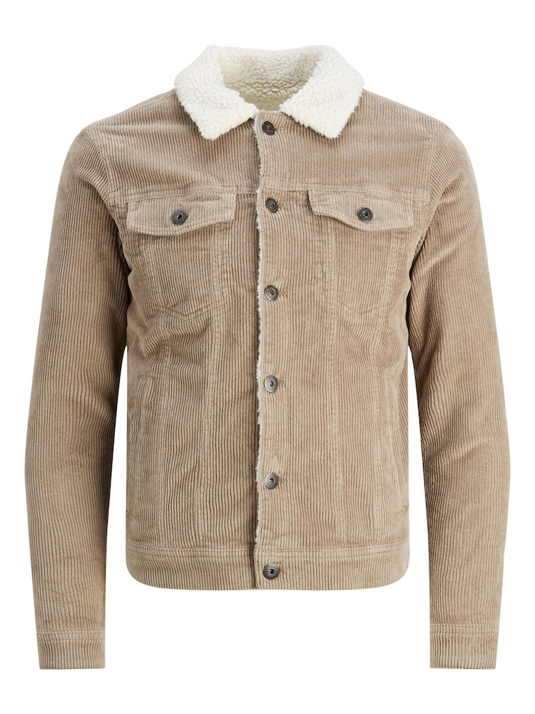 Kurtka sztruksowa JACK & JONES typu trucker ze sztucznym kożuszkiem - Image 6 of 6