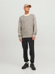 JACK & JONES Cream Fleck Mock Neck Knit Jumper - Image 3 of 7