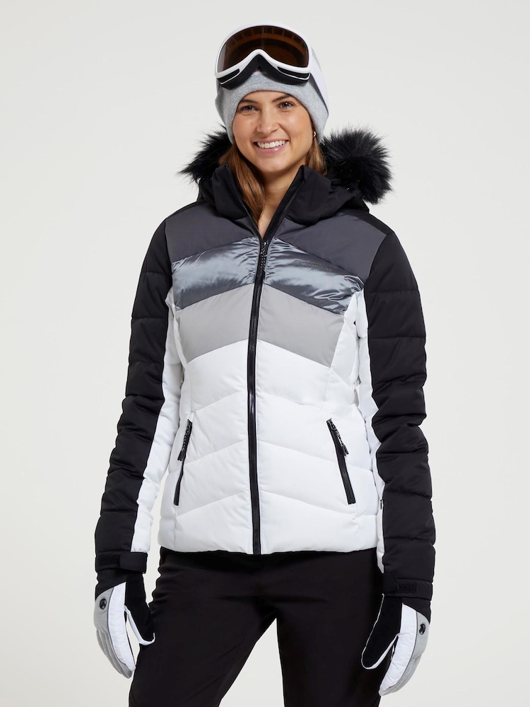 Mountain Warehouse White Cascade Womens Water Resistant Padded Ski Jacket - Image 1 of 5