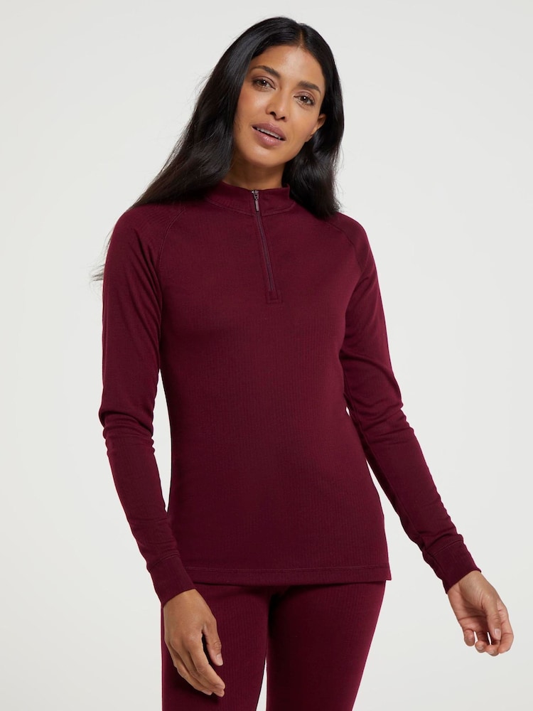 Mountain Warehouse Pink Talus Womens Zip Neck Thermal Top - Image 1 of 6