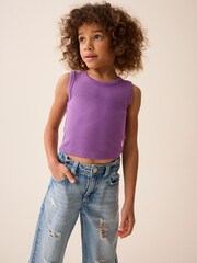 Purple Boxy Rib Vest (3-16yrs) - Image 1 of 7