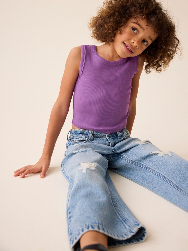Purple Boxy Rib Vest (3-16yrs) - Image 2 of 7
