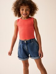 Coral Pink Boxy Rib Vest (3-16yrs) - Image 1 of 7
