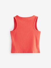 Coral Pink Boxy Rib Vest (3-16yrs) - Image 6 of 7