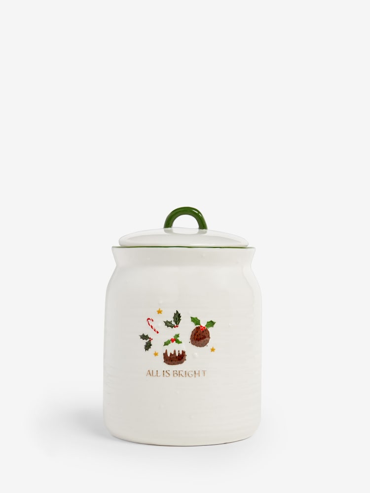 White Christmas Pudding Biscuit Jar - Image 3 of 3