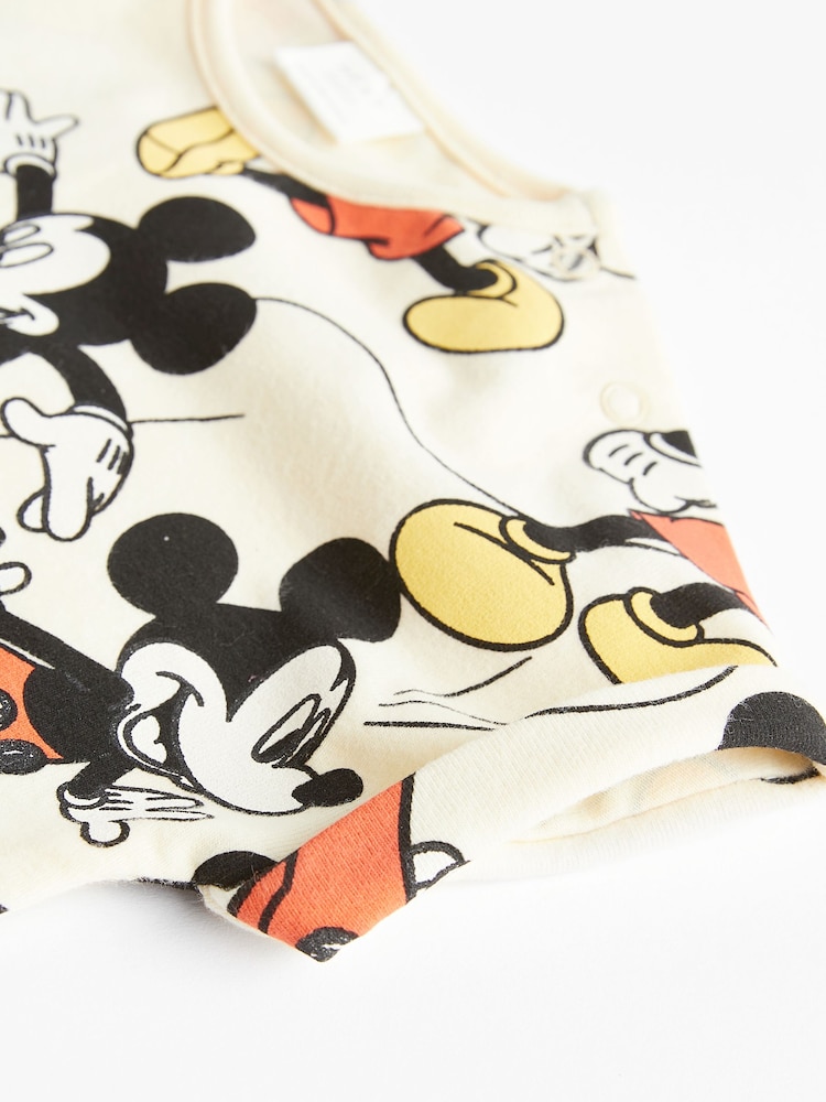 Cream/Mickey Mouse bleu - Barboteuse Jersey Baby 2 Pack - Image 5 of 7