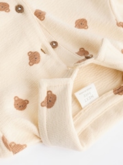 Navy Blue/Cream Bear Collar Jersey Rompers 2 Pack - Image 7 of 9