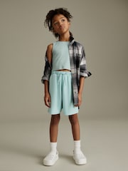 Blue Rib Vest and Sweat Short Set (3-16yrs) - Image 2 of 7