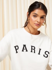 Weiß - Friends Like These langärmliges Sweatshirt mit Rundhalsausschnitt - Bild 2 von 4