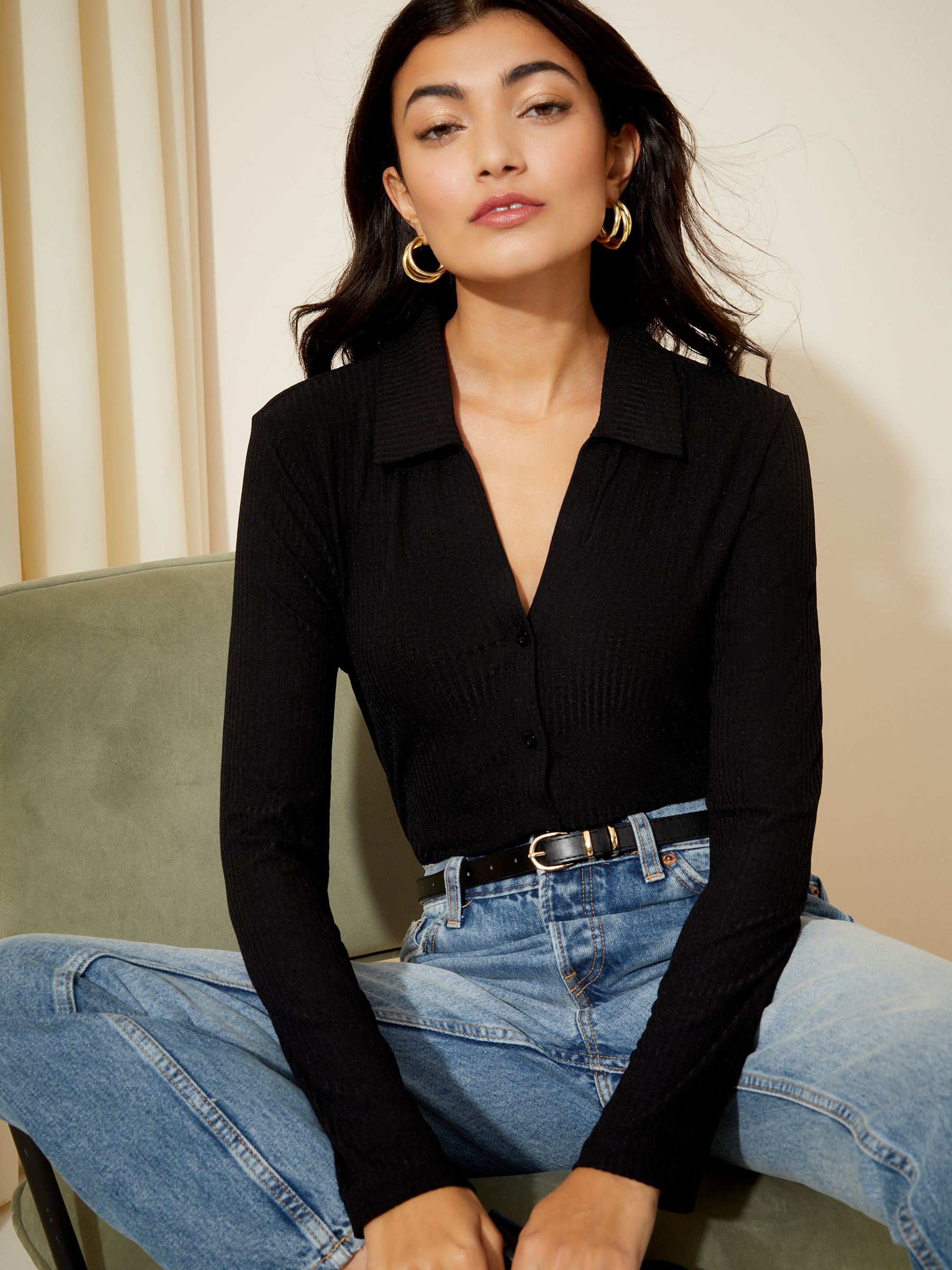 Buy Friends Like These Black Long Sleeve Ribbed Jersey