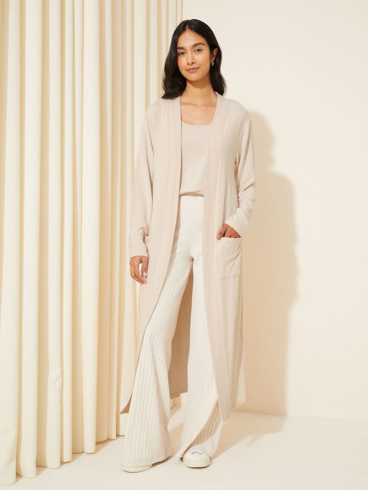 Friends Like These Cream Cosy Long Sleeve Maxi Cardigan - Image 1 of 4 Friends Like These Cream Cosy Long Sleeve Maxi Cardigan - Image 1 of 4