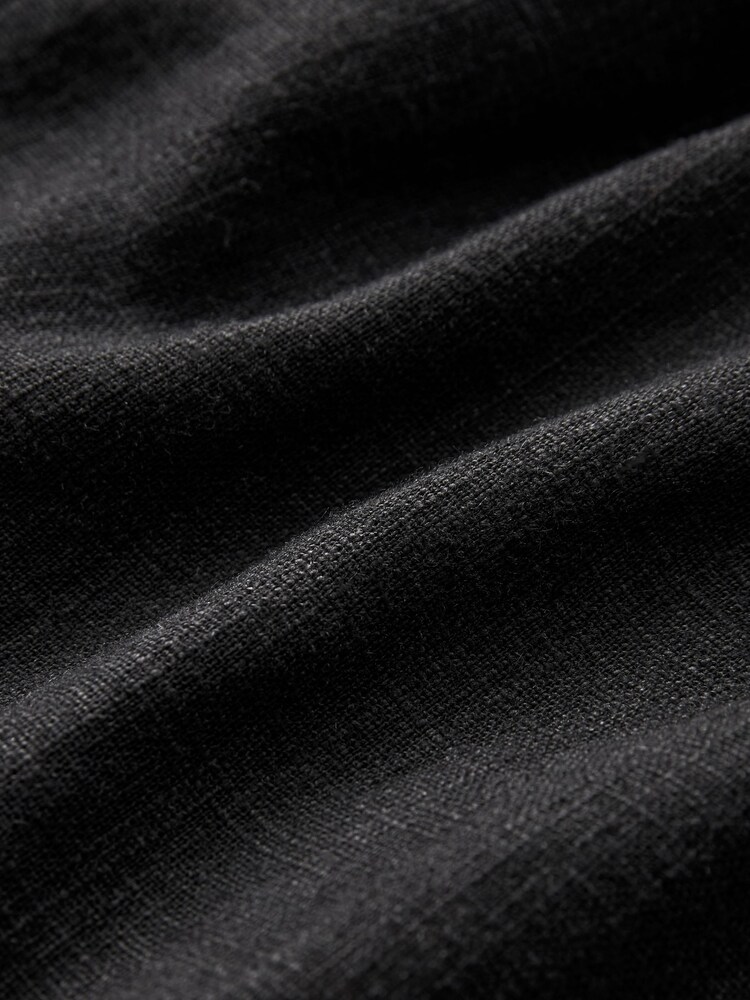 Black Linen Blend Shirred Playsuit - Image 6 of 6 Black Linen Blend Shirred Playsuit - Image 6 of 6