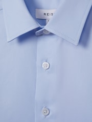 Reiss Soft Blue Remote 13-14 yrs Slim Fit Cotton Shirt - Image 4 of 4