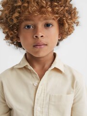 Reiss White Albion 13-14 yrs Corduroy Cutaway Collar Shirt - Image 3 of 6