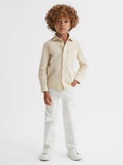 Reiss White Albion 13-14 yrs Corduroy Cutaway Collar Shirt - Image 5 of 6