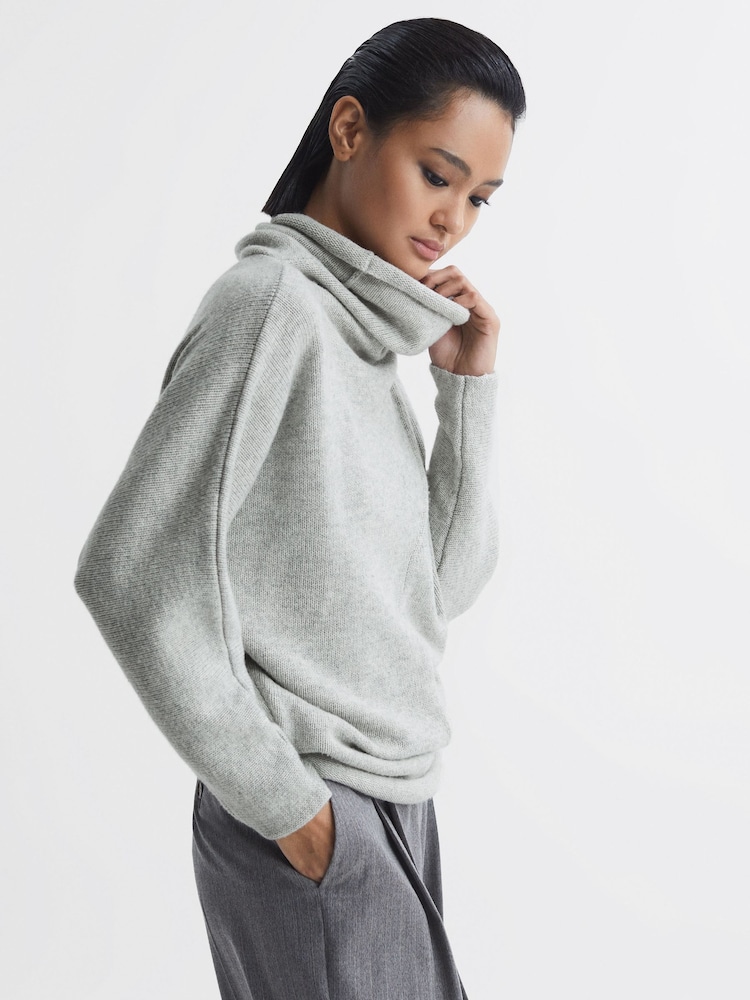 Reiss Light Grey Eva Wool Blend Turtle Neck Jumper - Image 1 of 1