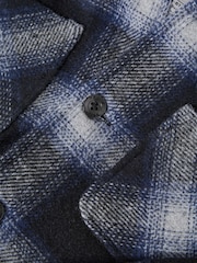 Reiss Blue Multi Idaho Wool Blend Check Overshirt - Image 7 of 7